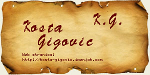 Kosta Gigović vizit kartica
